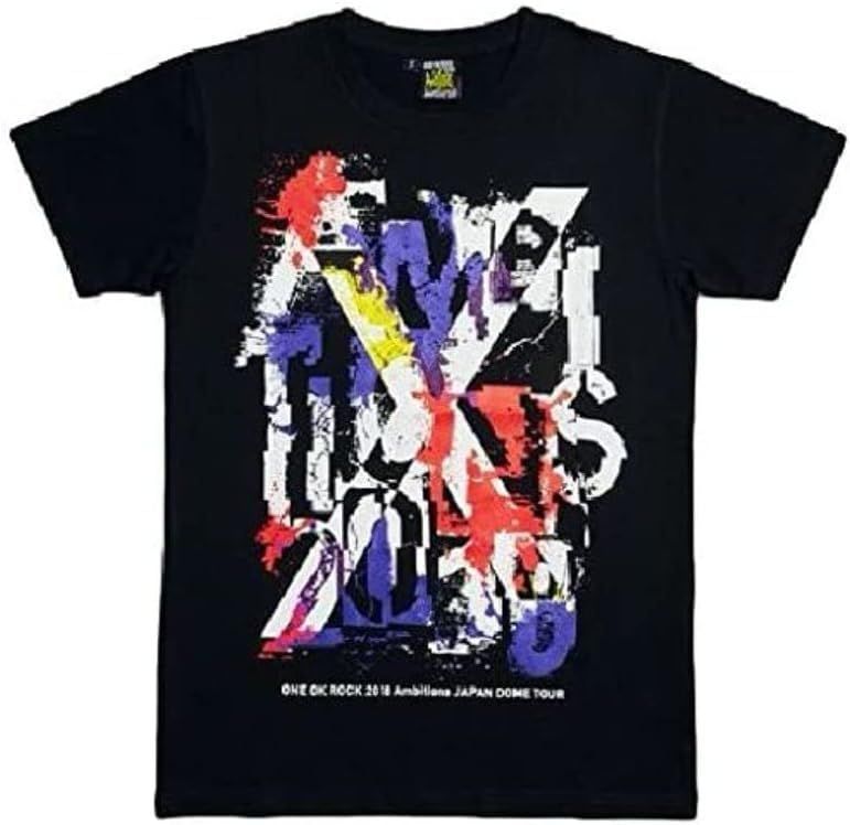 ONE OK ROCK ワンオクロック ワンオク 2018 AMBITIONS JAPAN DOME TOUR グッズ Tシャツ -C Overlap |BLACK XL
