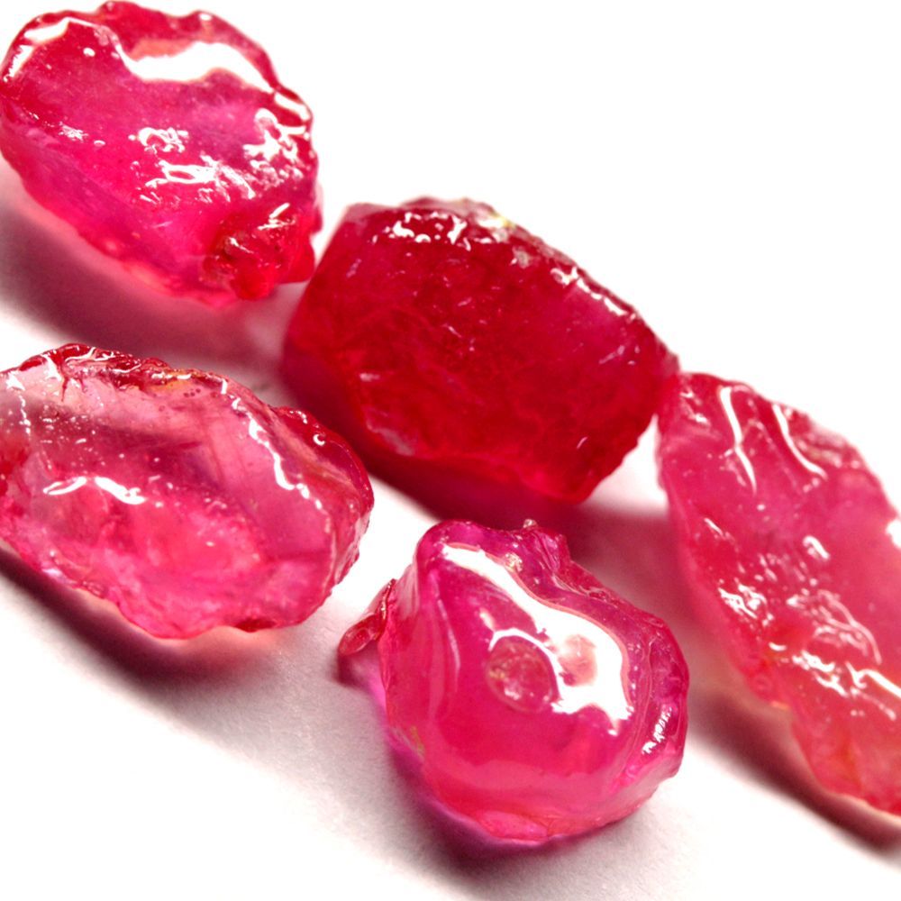 世界の原石:ルビー 5個組 21.45ct:0951】マダガスカル産 Natural