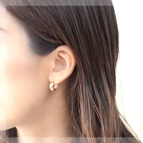 K18YG ムーンピアス 7mm×13mm 月甲ピアス フープピアス 地金ピアス K18