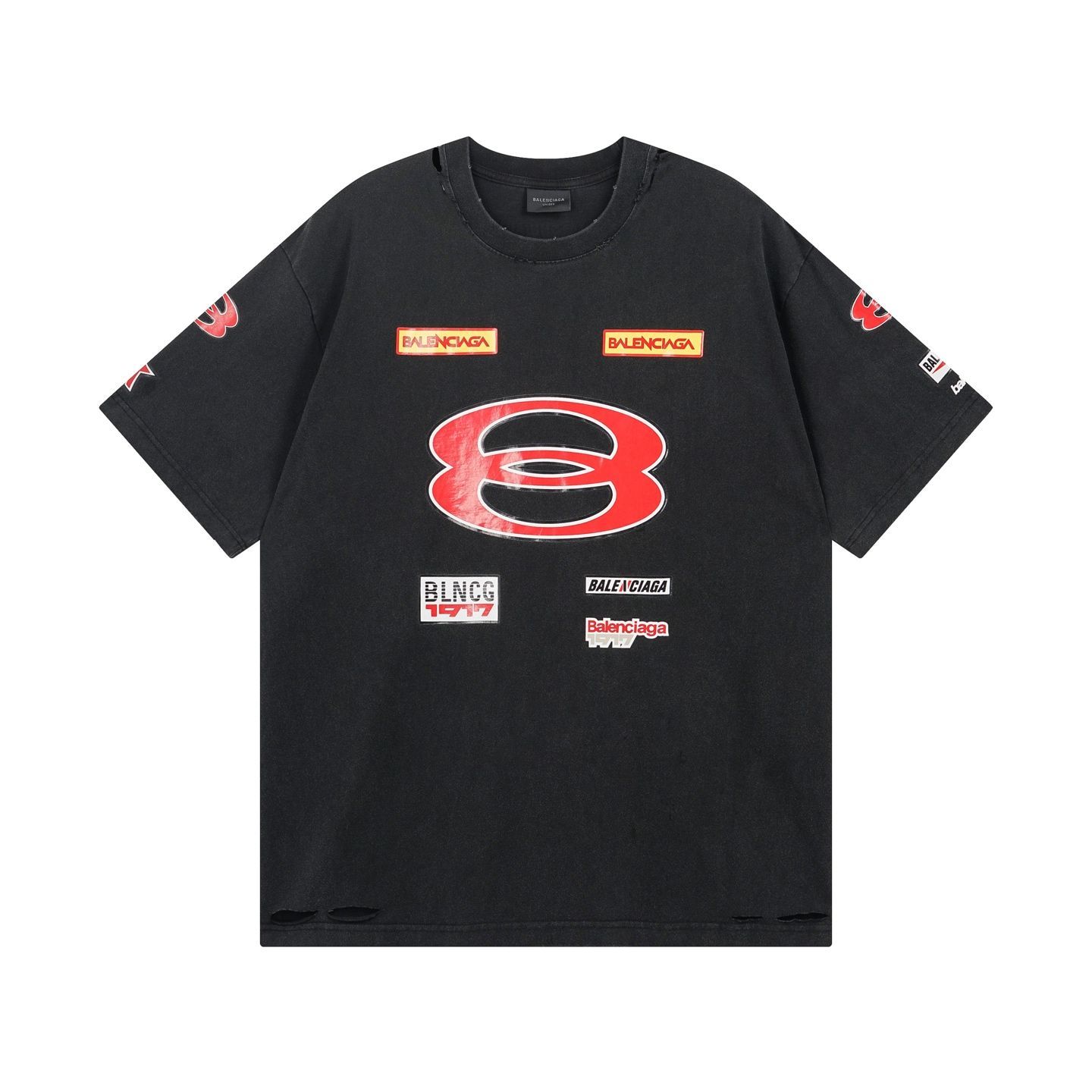洗練されたデザイン【BALENCIAGA】プリント Tシャツ 半袖 バレンシアガ間違った文字ロゴプリントウォッシュ半袖Tシャツ