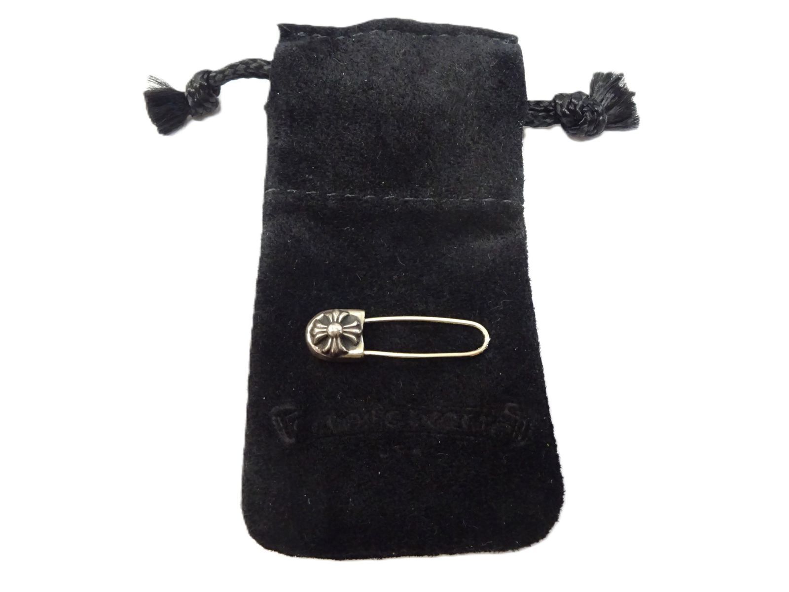 2025 レシート|袋付 CHROME HEARTS クロムハーツ SAFETY PIN CH PLS ピアス 安全ピン シルバー スモール
