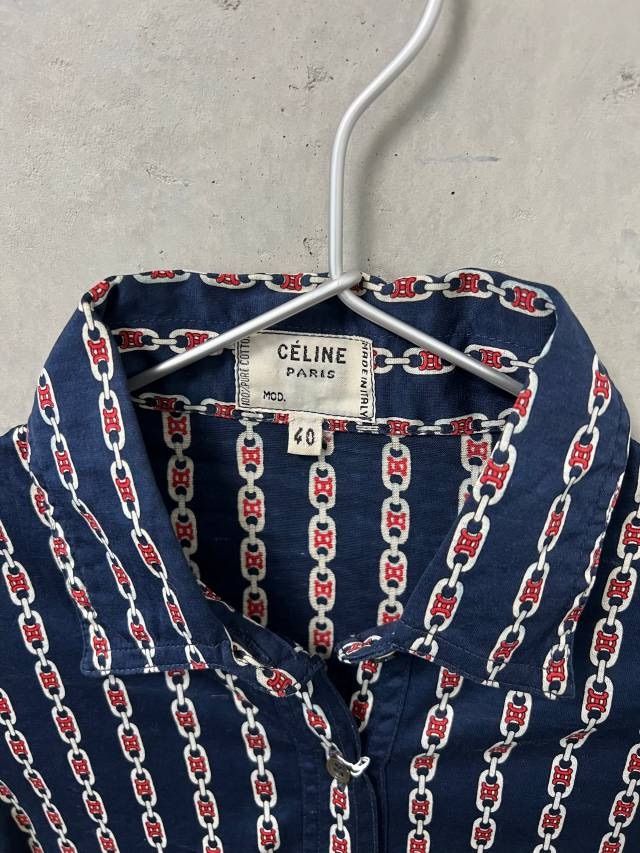 CELINE セリーヌ シャツ ヴィンテージ チェーン柄【B05862】 - メルカリ