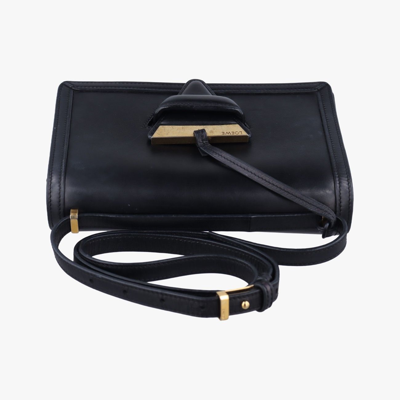 ロエベLoeweバルセロナブラックレザー061606