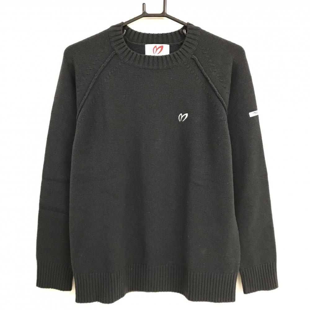 マスターバニー セーター グレー ロゴ白 ウール100％ ニット メンズ 4 M ゴルフウェア MASTER BUNNY EDITION