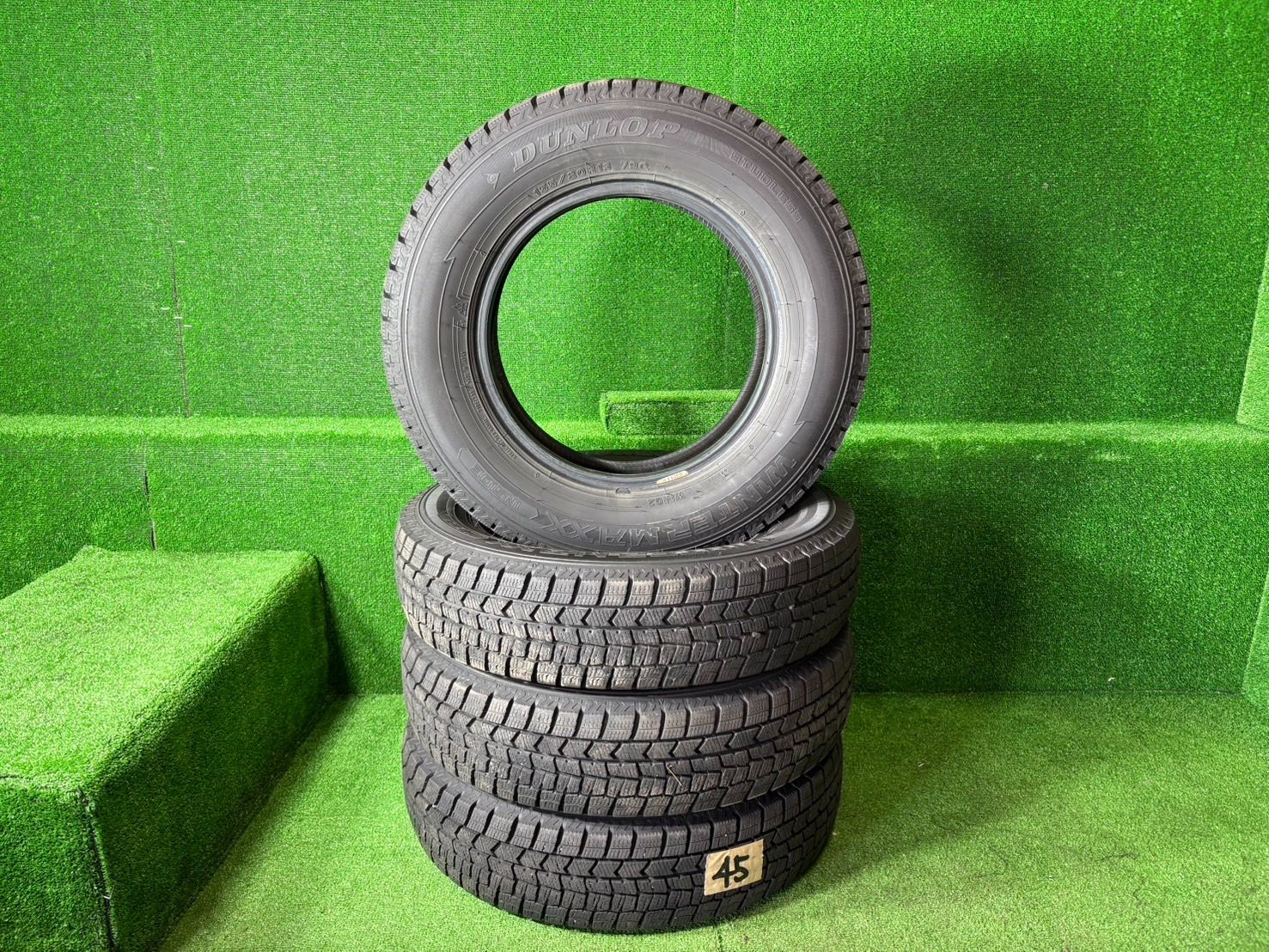 DUNLOP WINTER MAXX WM02 155|80R13 79Q スタッドレスタイヤ 4本セット 2025年製 残溝約7.7mm