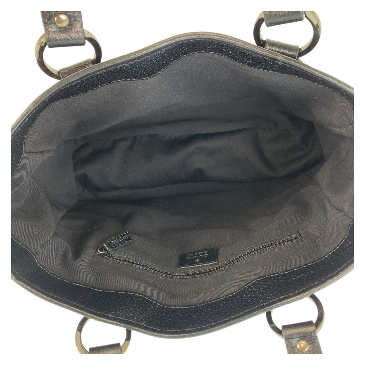 美品 GUCCI グッチ ブラック 黒 シルバー金具 GGキャンバス/レザー  