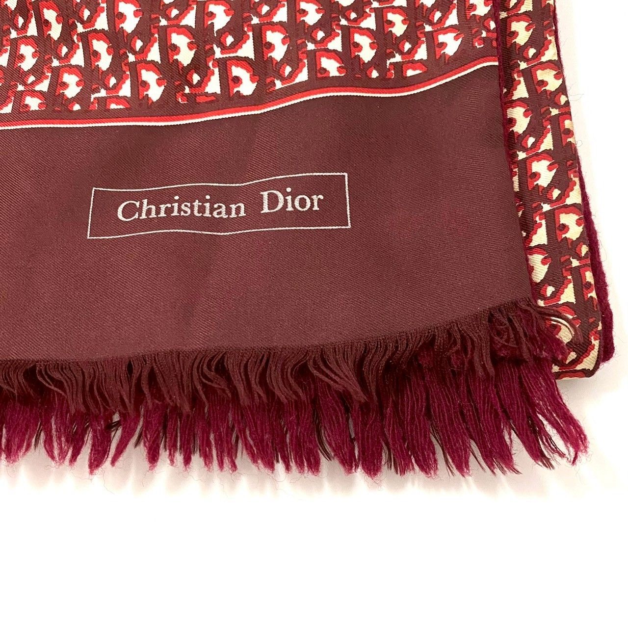 Mena Dior ディオール スカーフ トロッター 総柄ロゴ ボルドー 52891-2.jpg