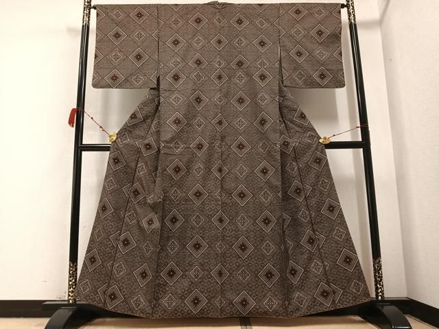 平和屋着物 本場大島紬 龍郷絣 正絹 AABB4394ph