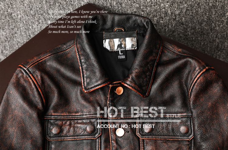 上質 メンズ レザー ジャケット カウハイド 牛革 ヴィンテージ加工
