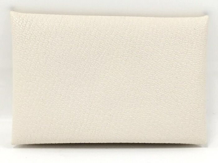 HERMES カルヴィ コインケース シェーブル ホワイト系 U刻印 NICORILABO_COM