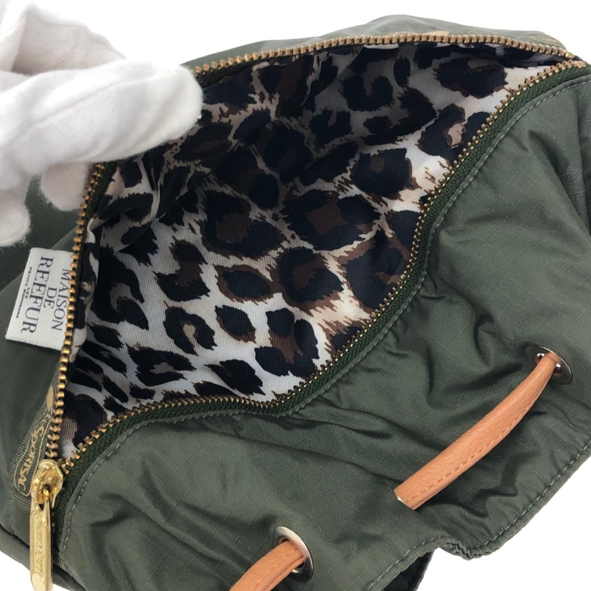 極美品✨️レスポ× メゾンドリーファー ミニボストンバッグ カーキ2way LeSportsac レスポートサック メゾンドリーファー 2WAYバッグ