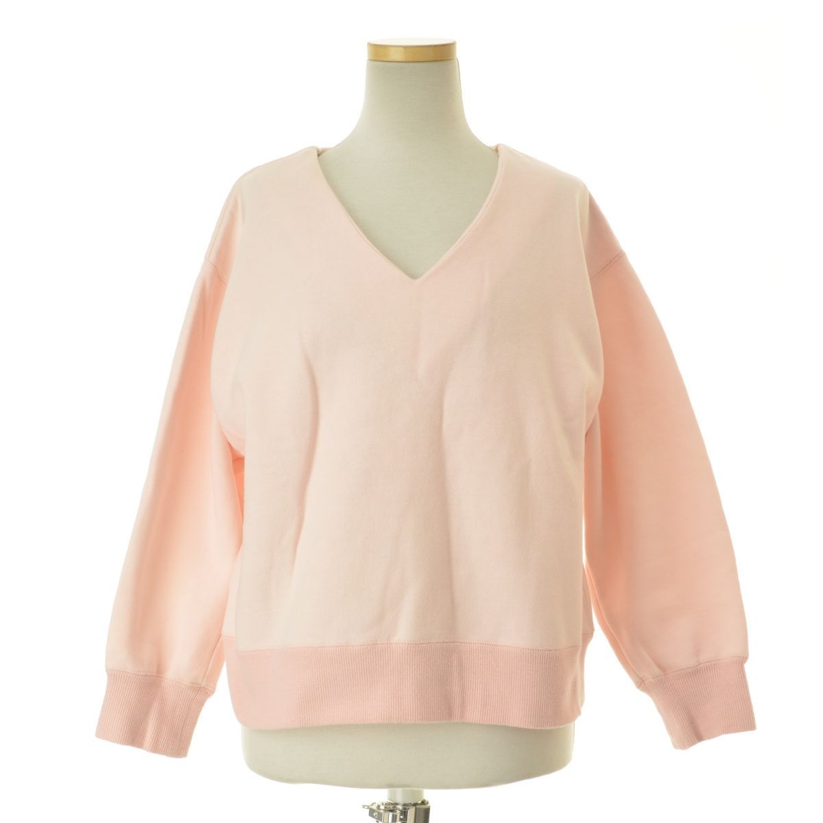 【新品・今期新作】　BEAUTY&YOUTH ピンク Vネックスウェット セール】【注目度UP！ ／洗える】Vネック ストレッチニット