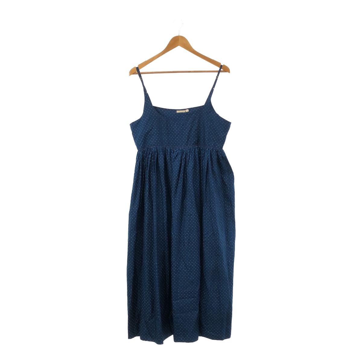 INJIRI　JOURNAL　STANDARD　LUXE　22/AW　22-040-450-0041-3-0　ワンピース　XLサイズ　SILK　CAMISOLE　DRESS　ドット柄　NAVY/WHITE