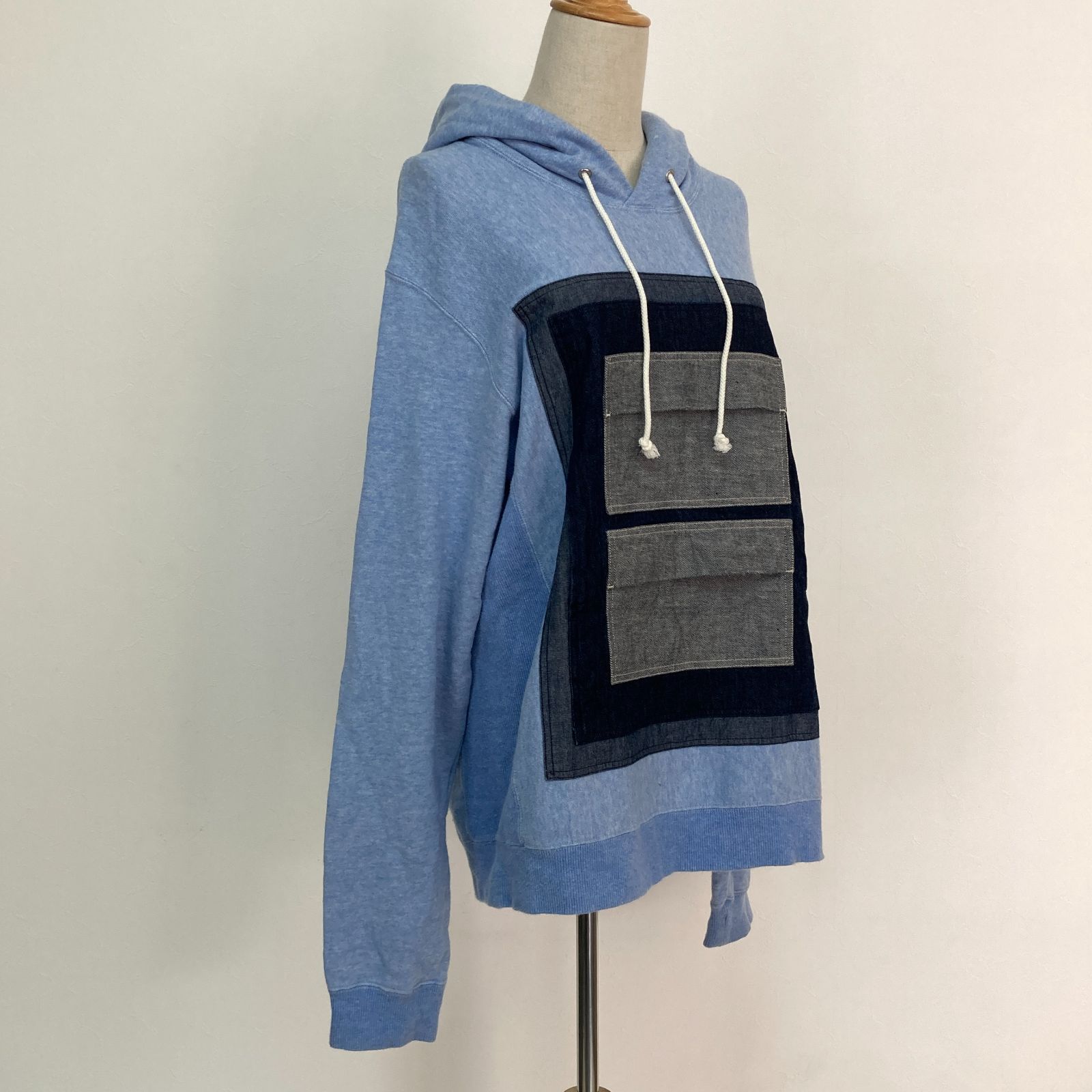 GANRYU 16AW プルオーバー フロントポケット フードパーカー デニム 異 