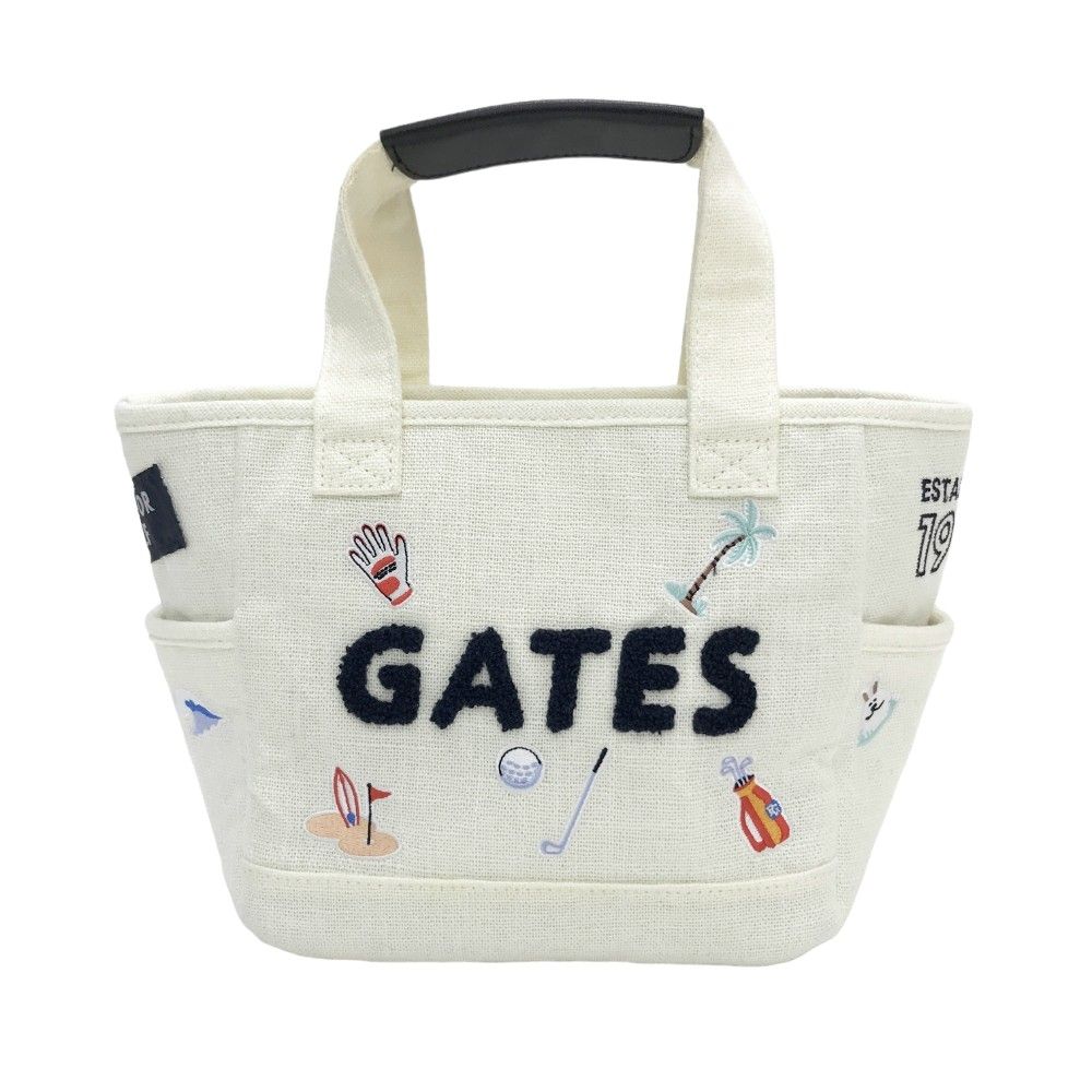 PEARLY GATES パーリーゲイツ  カートバッグ ニコちゃん総柄 ホワイト系  [240101723883] ゴルフウェア ストスト PEARLY GATES パーリーゲイツ 2023年モデル カートバッグ ニコちゃん