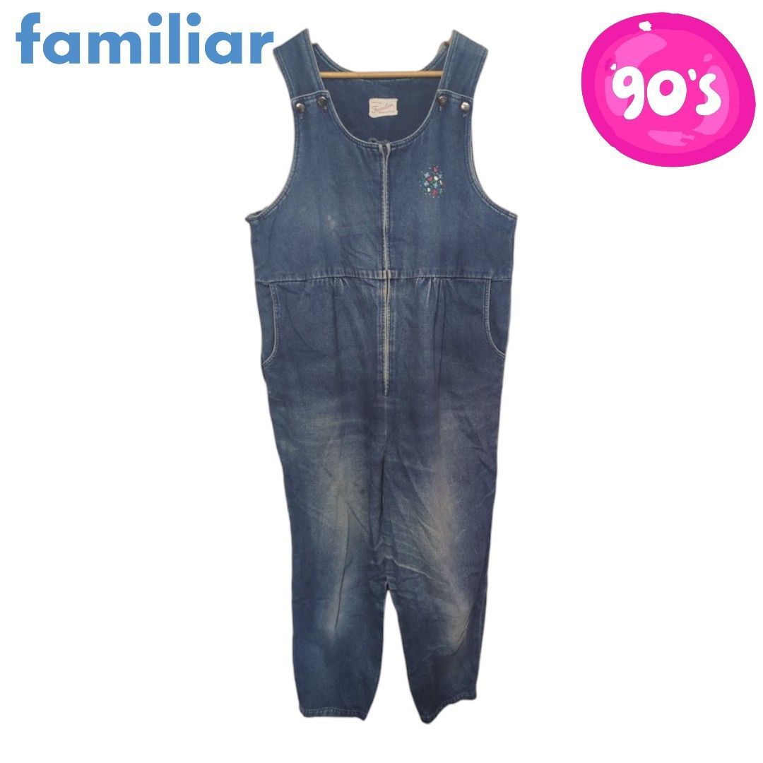 90s～ VINTAGE Familiar ブルー デニム オーバーオール - メルカリ