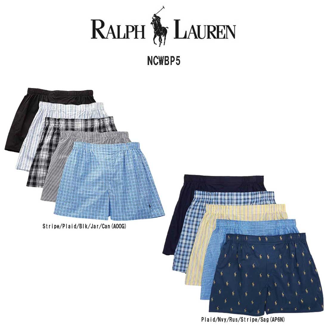 POLO RALPH LAUREN ポロ ラルフローレン トランクス 5枚セット パック メンズ 下着 Cotton Classic Fit NCWBP5