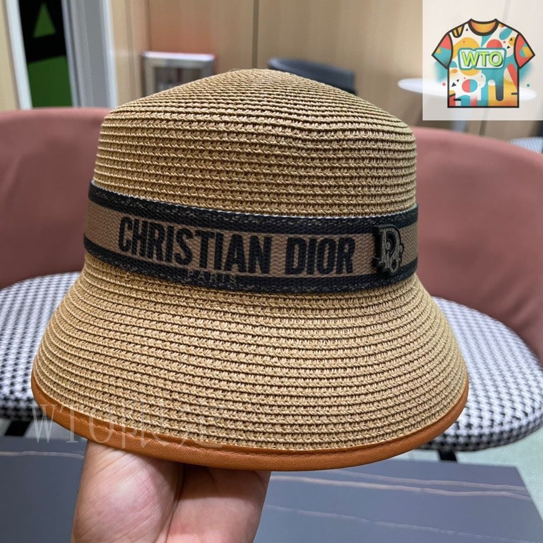 Dior【匿名配送】　ストローハット　激レア　入手困難　サイズ56 今日特価】Dior ストローハット-1-4 - メルカリ