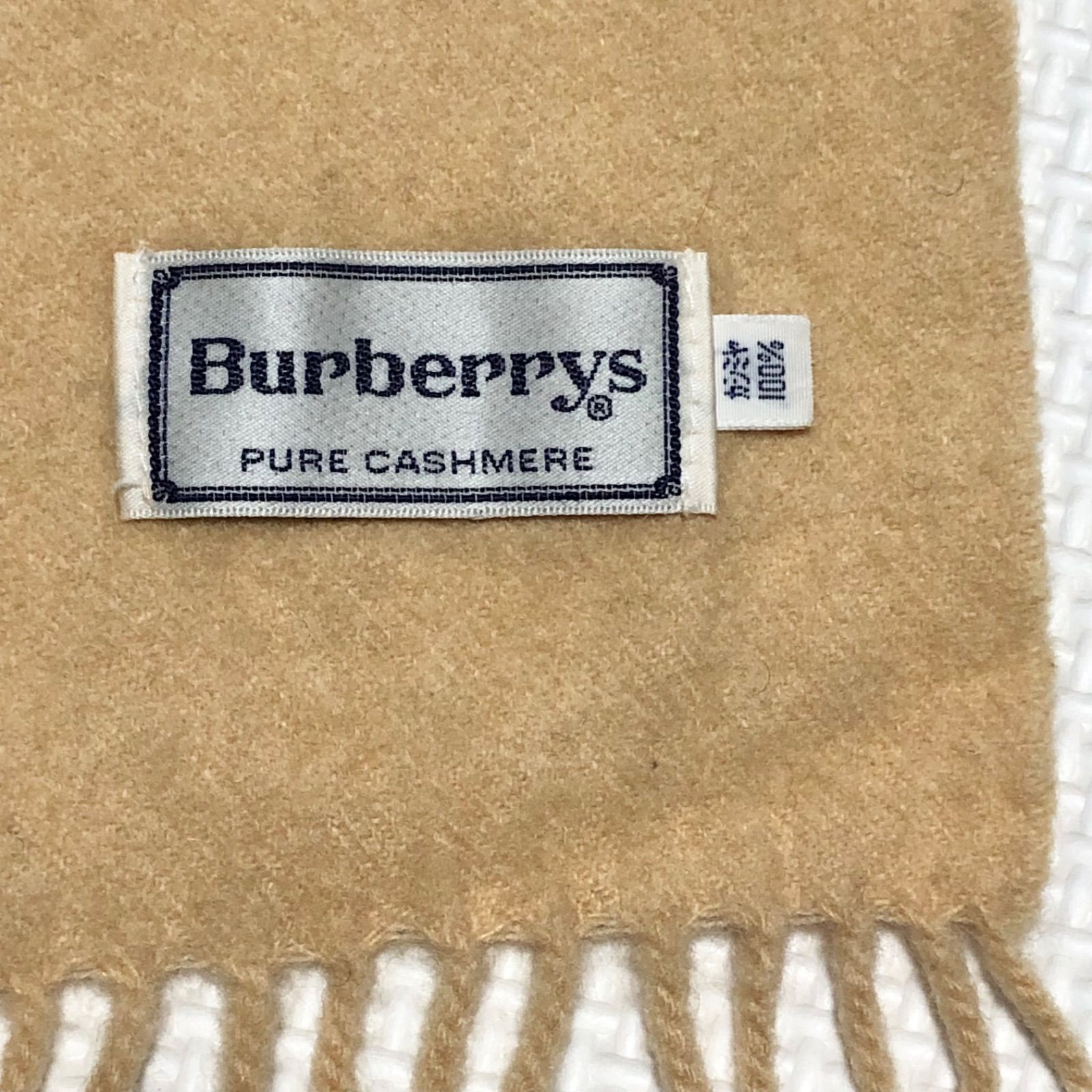 □極美品□Burberrys バーバリー マフラー ピュアカシミヤ100% ワン 