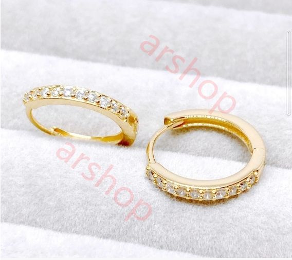 a7 【高品質✨】 CZダイヤ フープピアス ゴールド 18金コート お洒落✨ フープピアス ゴールド 18金 大ぶり 金属アレルギー対応 CZ