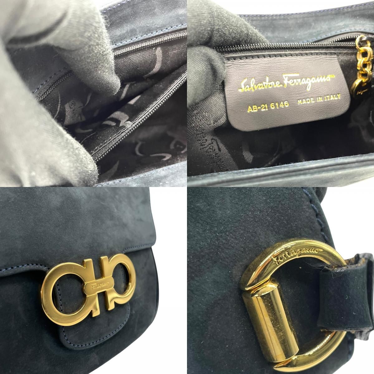 美品 Salvatore Ferragamo フェラガモ ガンチーニ ダブル