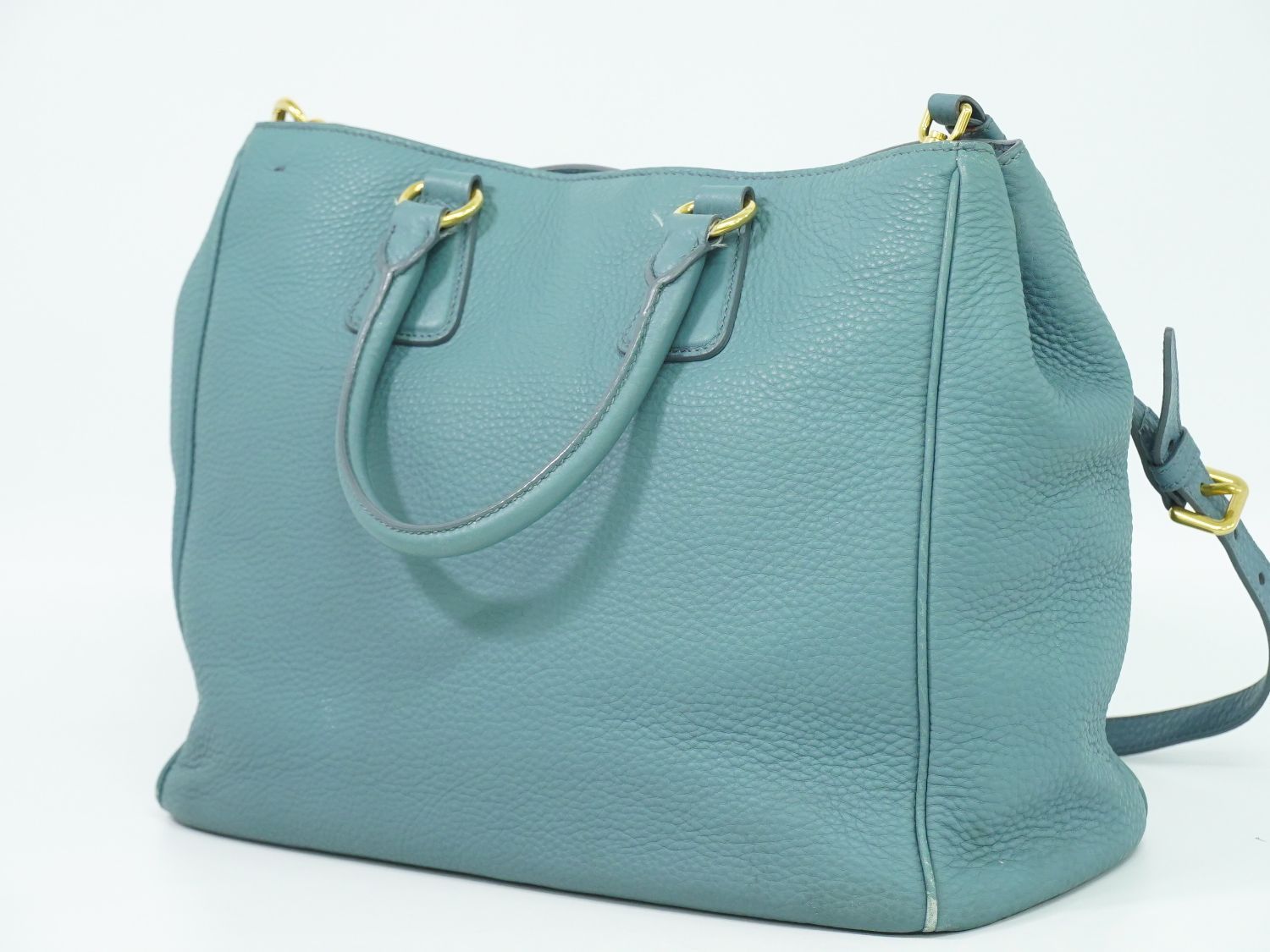 本物 プラダ PRADA レザー 2WAY ショルダーバッグ ハンドバッグ ライト  