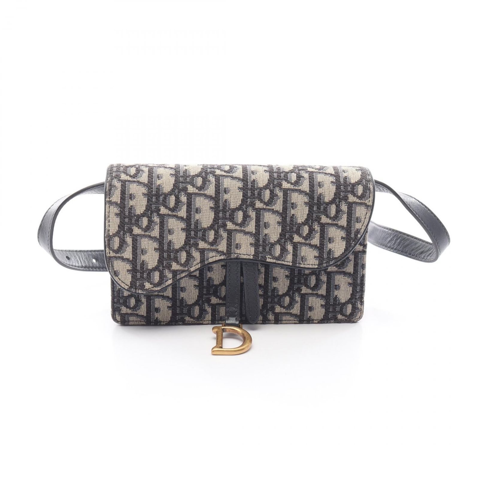ディオール Dior ウエストバッグ ボディバッグ SADDLE サドル オブリーク ジャガード S5619CTZQ-M928 ネイビー キャンバス レザー オブリーク サドル ベルトバッグ