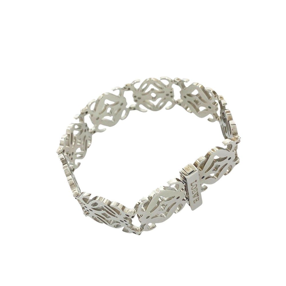 □新同□ ロエベ アナグラム ブレスレット アクセサリー シルバー SS