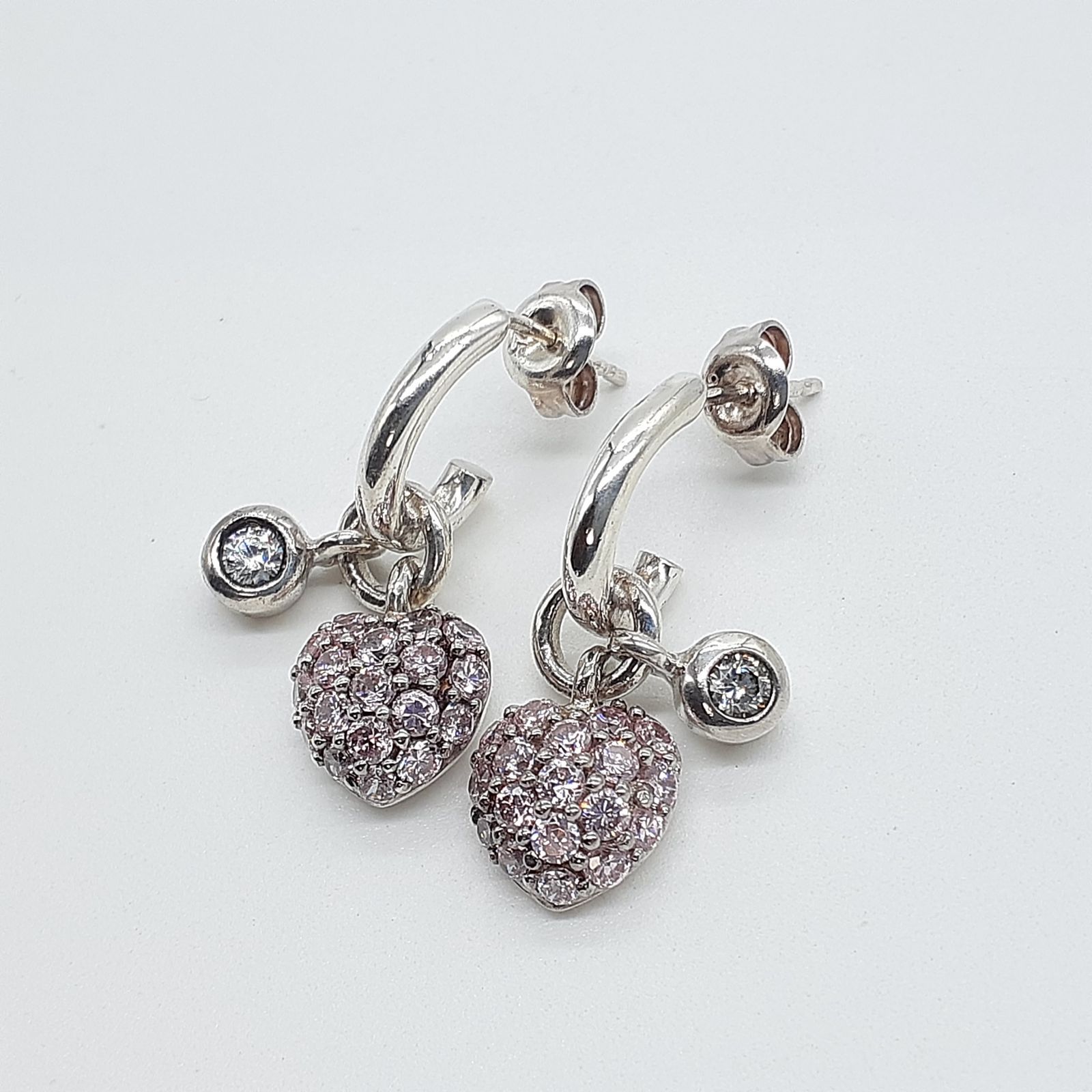 Folli Follie フォリフォリ シルバーピアス ハート ピンクジルコニア 