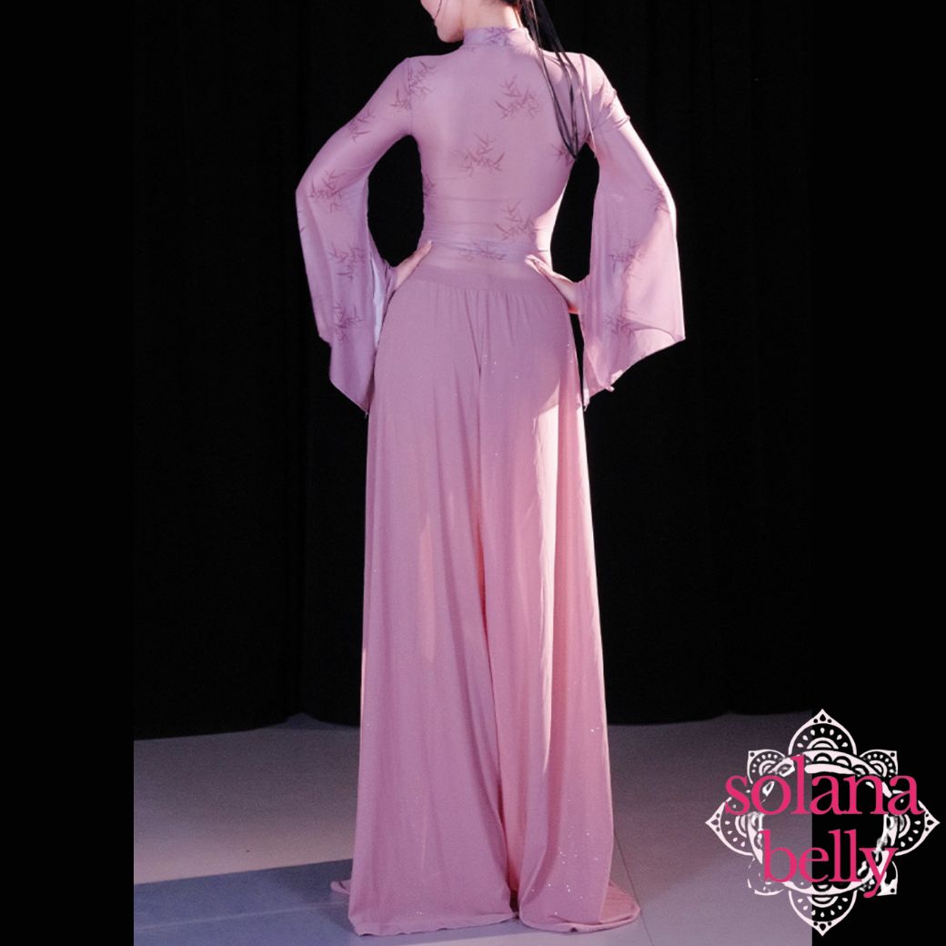 ベリーダンス レッスン着 レース セットアップ ピンク LW0120PK LLC-HASEGAWATOSO_COM