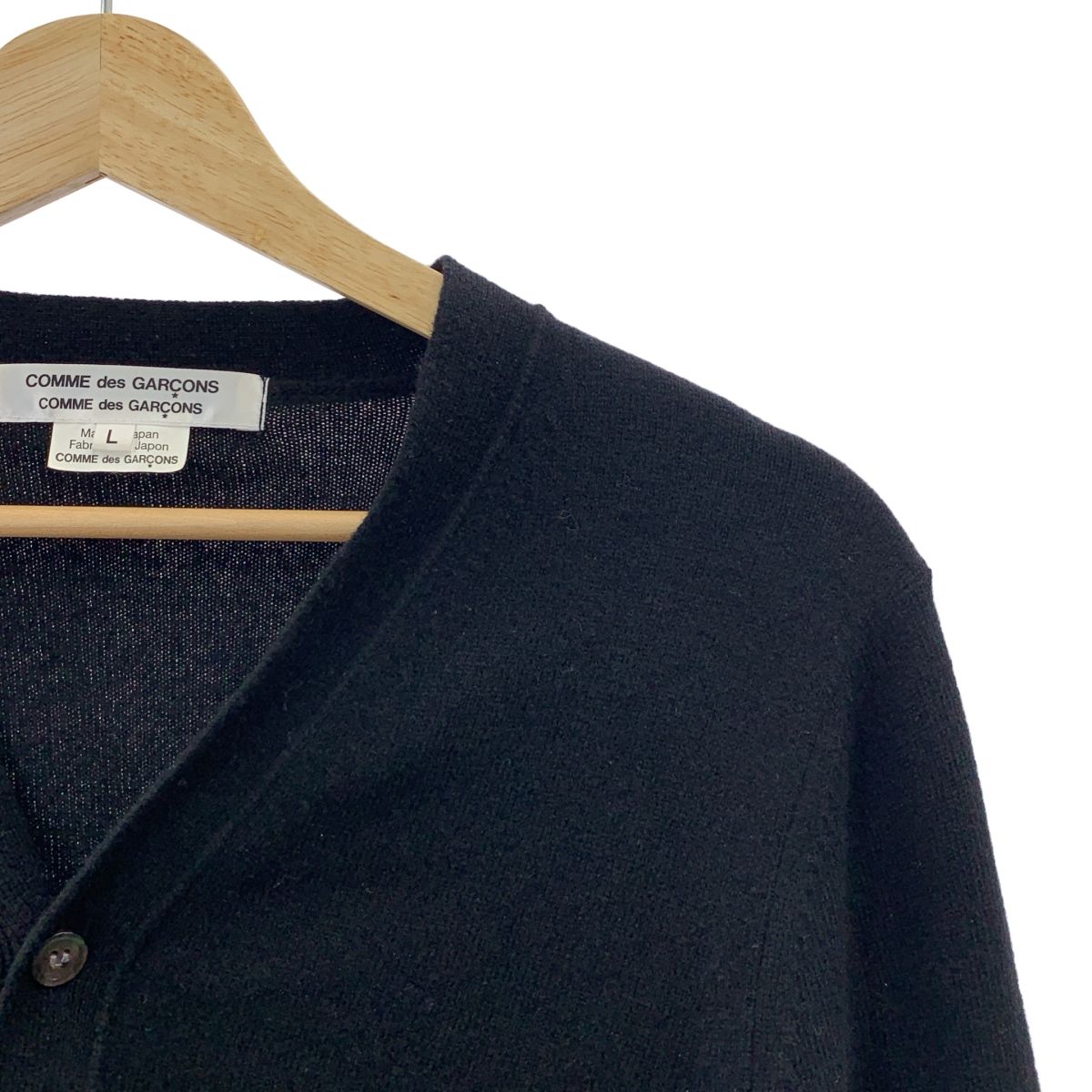 COMME des GARCONS コムコム 2020 AW ウール クロップド Vネック カーディガン L ブラック レディース