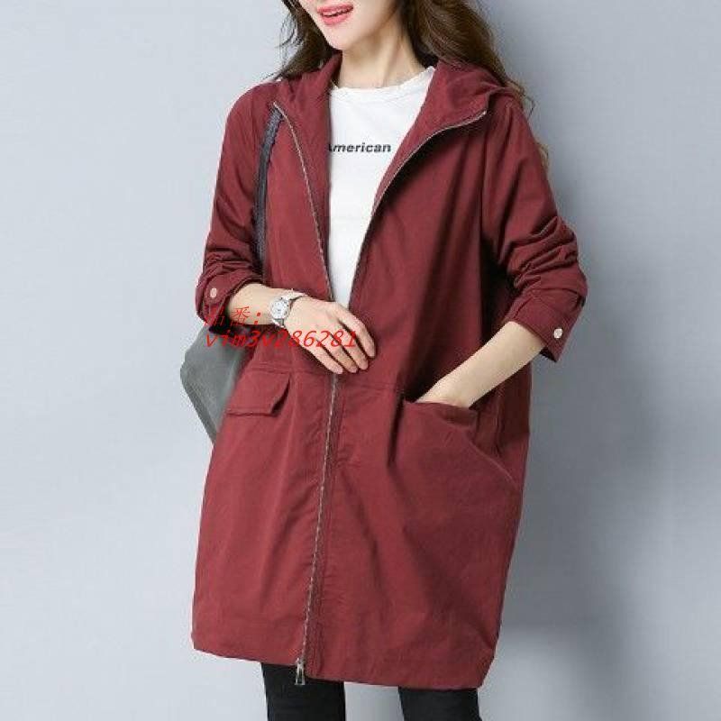 ★新品未使用★CURRENTAGE 赤 ロングコート トレンチコートレディース春秋新作上品40代50代60代スプリング