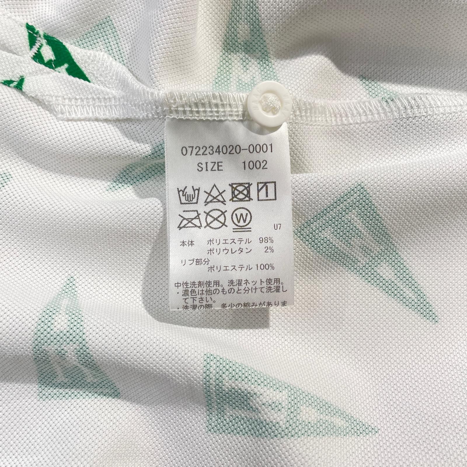 見栄えのする メンズ ワック WAAC 半袖ポロシャツ 2 M 白×緑 ホワイト×グリーン 総柄