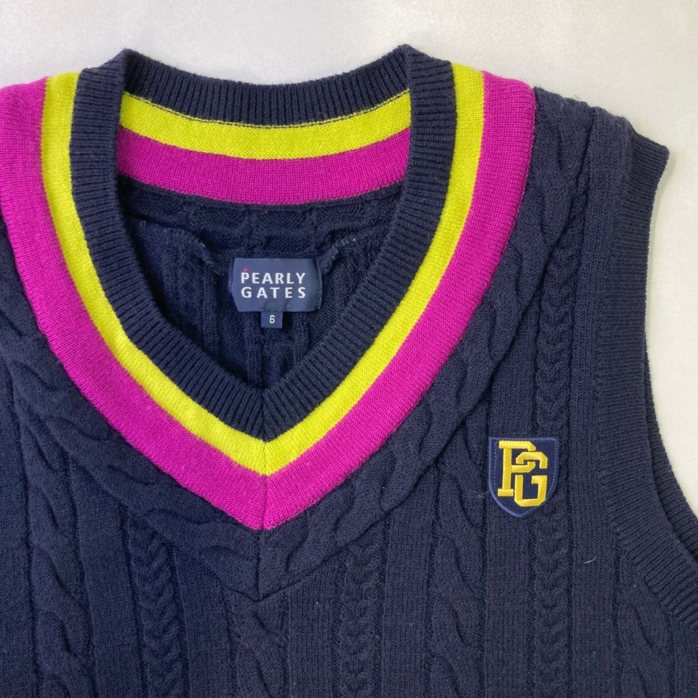 サイズ：6 PEARLY GATES パーリーゲイツ Vネックニットベスト