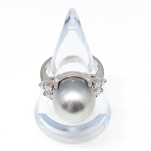 Pt900 パール ダイヤ リング 13.5号　真珠 珠 13mm　プラチナ 900 ダイヤモンド 0.45ct 指輪 #13.5
