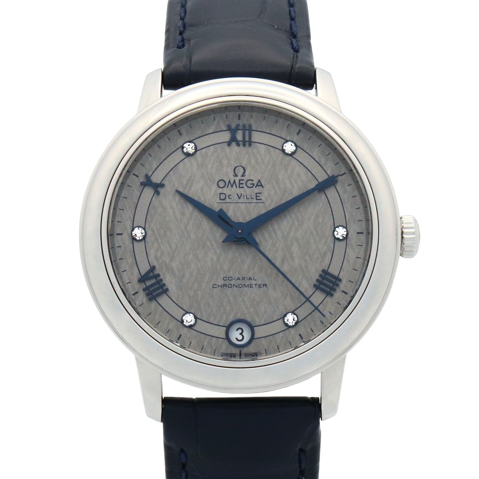 オメガ OMEGA 腕時計 デ ビル プレステージ 424.13.33.20.56.002 グレー ダイヤモンド ステンレススチール デ ビル プレステージ レディース Used A
