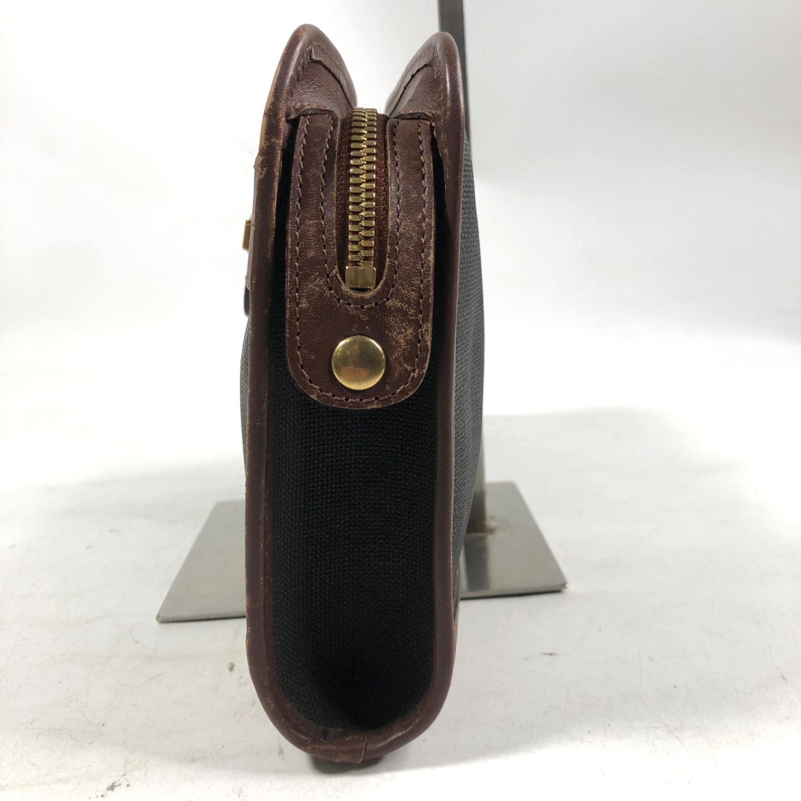 A0922-11-8 DUNHILL ダンヒル バッグ クラッチバッグ ブラウン カバン レザーバッグ H18 W26 D4