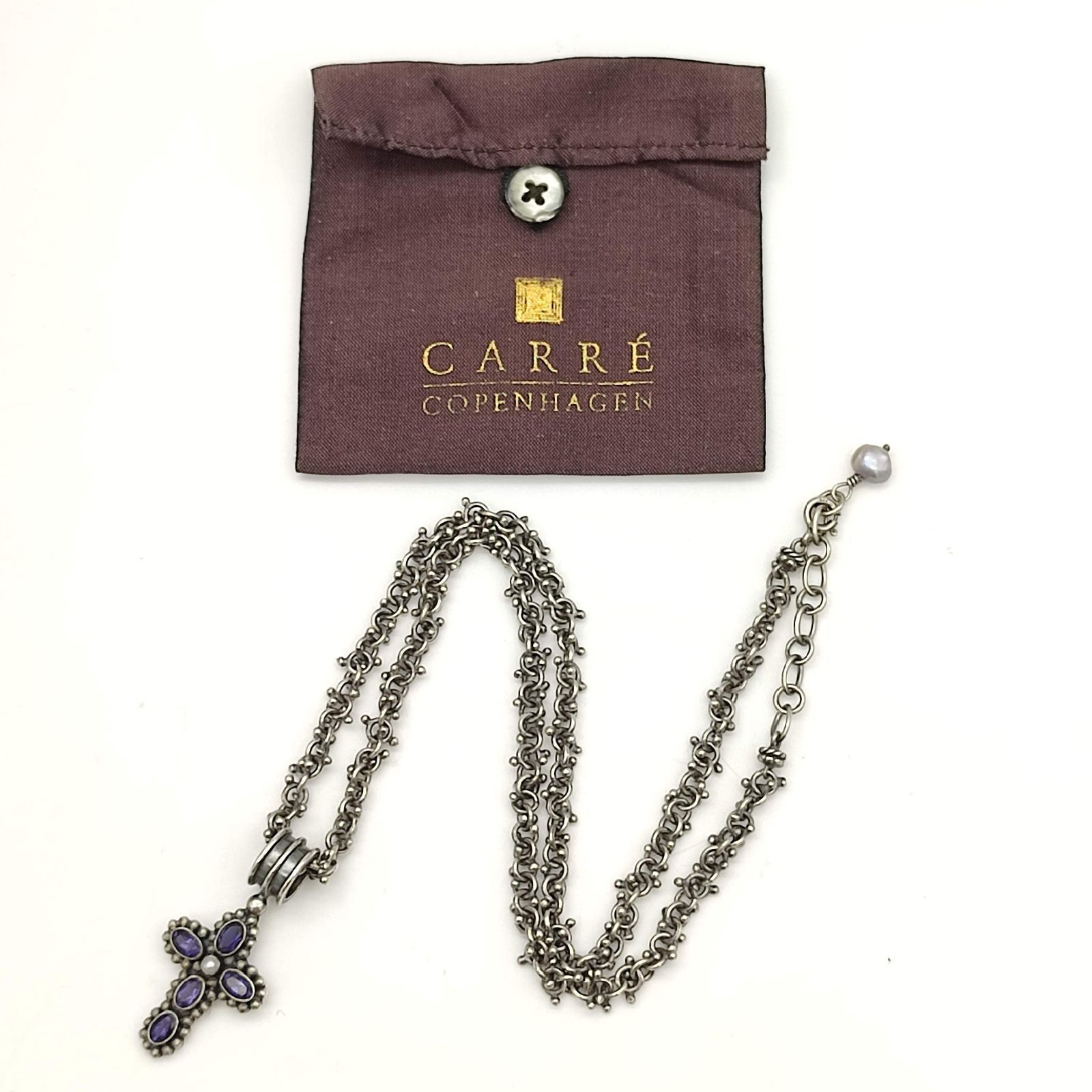 CARRE COPENHAGEN カレコペンハーゲン アメジスト×パール クロストップ