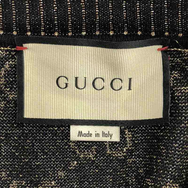 美品】GUCCI グッチ GGコットンラメ カーディガン ゴールド ブラック