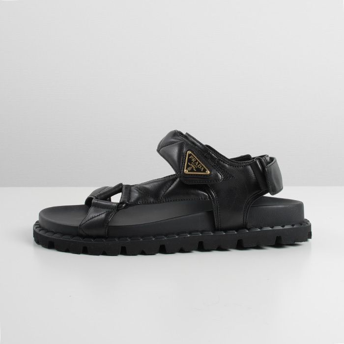 プラダ◆PRADA◆ナッパレザー サンダル トライアングルロゴ 楽天市場】PRADA プラダ フラットサンダル 1X416N 038