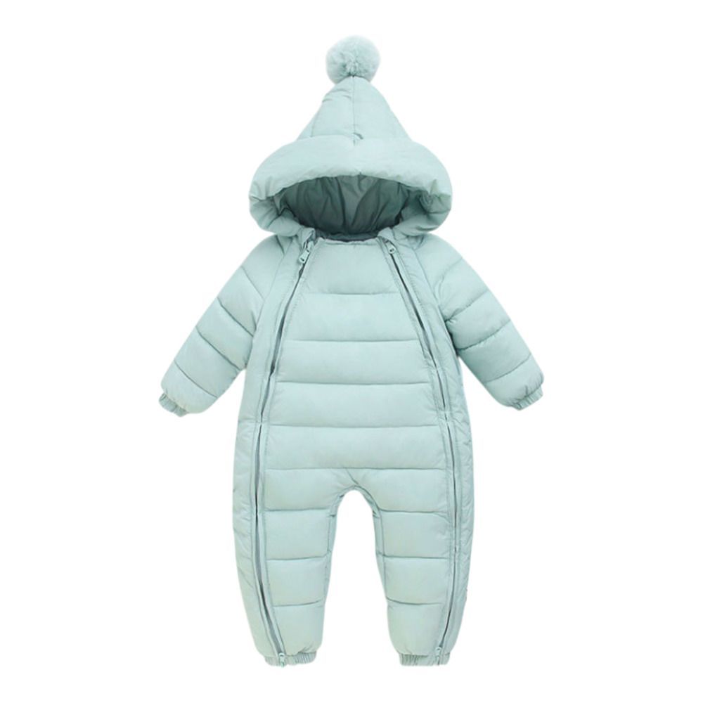 ライトグリーン  80cm  ジャンプスーツ ベビー スノーウェア ジャンプスーツ ベビー ロンパース カバーオール 防寒着 スノーウェア スノーウエア つなぎ アウター 上着 ベビー服 男の子 女の