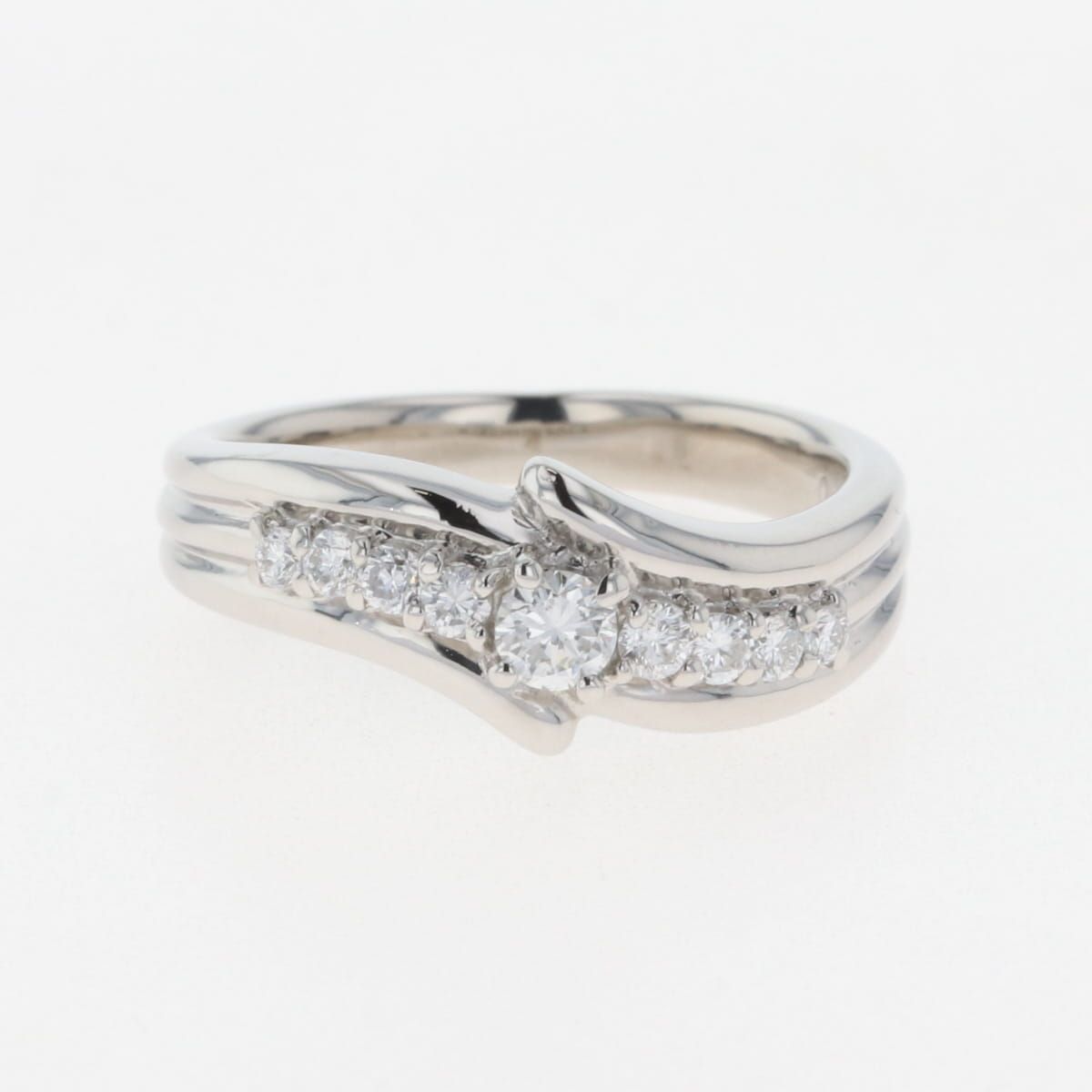 在庫一掃】 メレダイヤ デザインリング プラチナ 指輪 リング 10.5号  