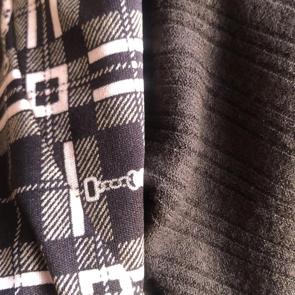 COURREGES クレージュ スカートセットアップ レディース - ダークブラウン×ライトピンク チェック柄 WWW_MORNINGWALKER_COM