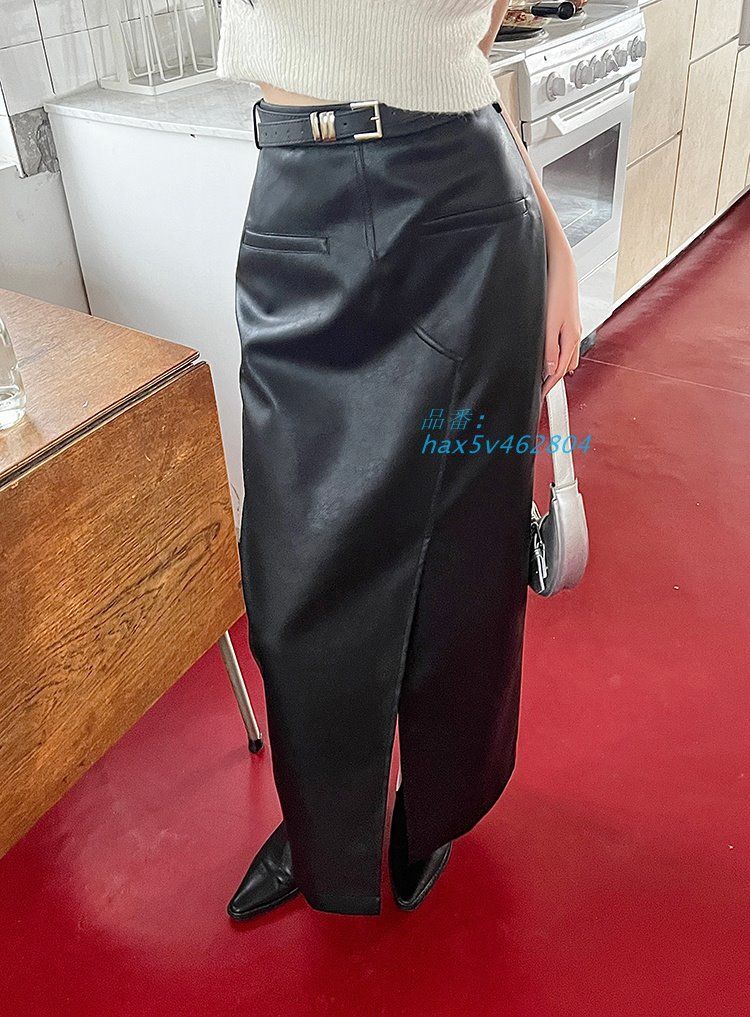 レザーロングスカート韓国ファッ hax5v462804