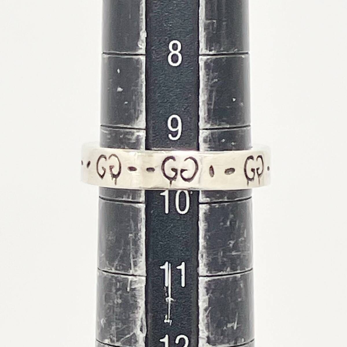 GUCCI グッチ ゴースト GGロゴ シルバー リング 指輪 9号 SV925 GUCCI グッチ ゴースト GGロゴ シルバー リング 指輪 9号 SV925