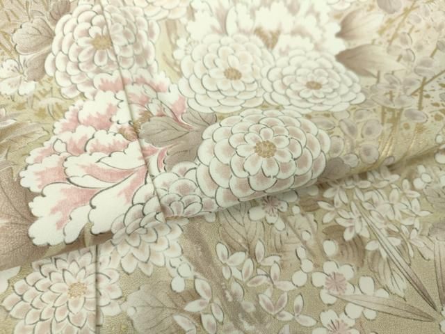 平和屋着物○上質な紬 花唐草間道 正絹 逸品 未使用 CAAX5650gh