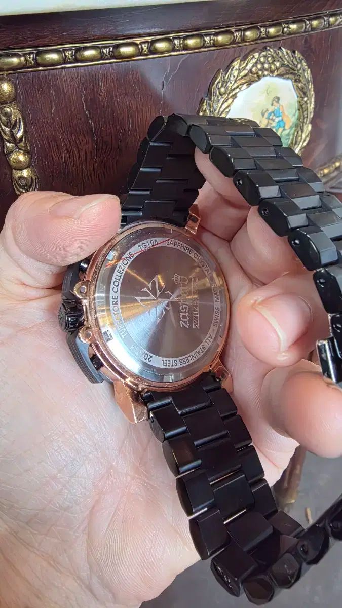 ZASPERO ザスペロ ブラック メタル 時計 クロノグラフ