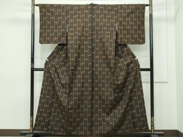 平和屋本店■極上　国指定重要無形文化財　本場久米島紬　手織　逸品　CZAA2579s5 平和屋本店□極上 国指定重要無形文化財 本場久米島紬 手織 逸品