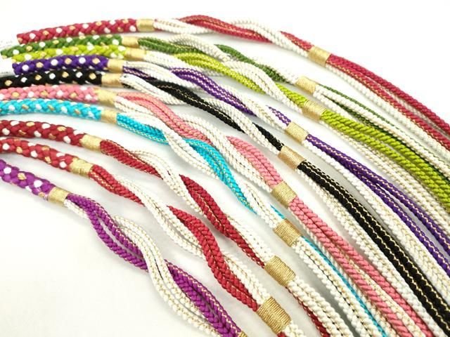 平和屋着物○和装小物 振袖用飾り組み帯締め10本セット 金糸 切り