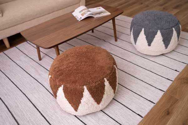 発泡ビーズのビッグクッションスツール ラウンド 約φ50×H36cm No.001 ブラウン NEXPOTALLINN_EU